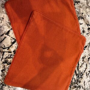 Crate&Barrel Orange Henley Pillow Cover